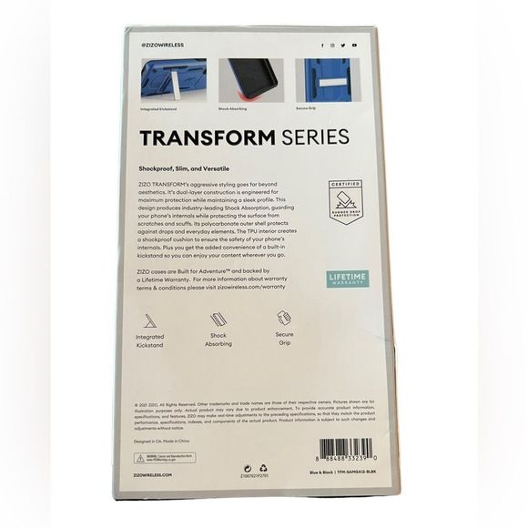 Zizo Transform Galaxy A12 Deluxe Phone Case with Military Drop Protection Blue - Picture 2 of 2
